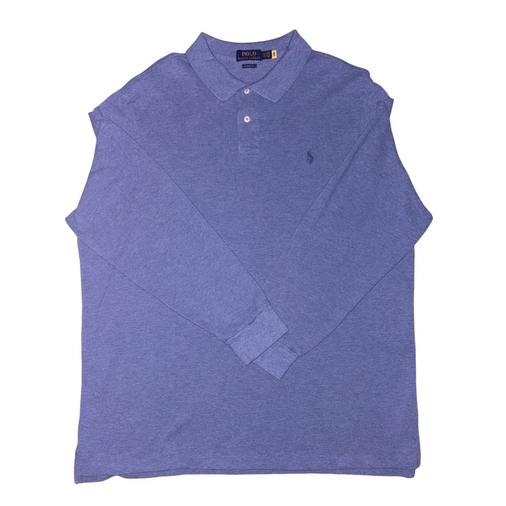 Polo Ralph Lauren Long Sleeve Polo Mens XXL Blue Classic Fit Cotton